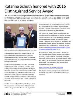 Katarina Schuth - The Association of Theological Schools