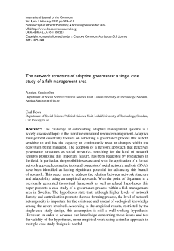 The network structure of adaptive governance