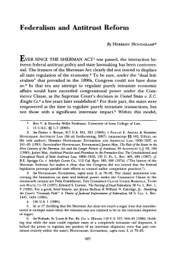 Federalism and Antitrust Reform