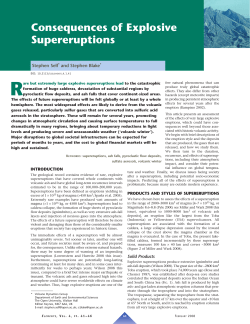 Consequences of Explosive Supereruptions