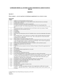 Patient Survey Comments Q5 2013-14