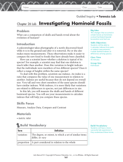 Chapter 26 Lab Investigating Hominoid Fossils