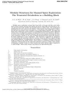 Modular Structures for Manned Space Exploration