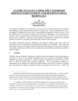 A Guide to Leave under the Uniformed Services Employment and