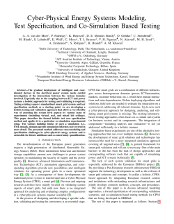 Cyber-Physical Energy Systems Modeling, Test