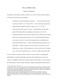 The esse of Milton`s Satan. Subhasis Chattopadhyay