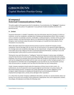 External Communications Policy