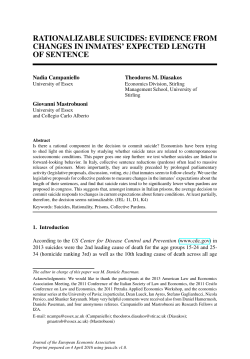 rationalizable suicides: evidence from changes in inmates` expected