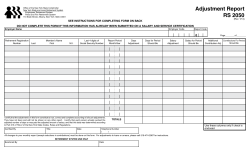 Adjustment Report RS 2050 - Office of the State Comptroller