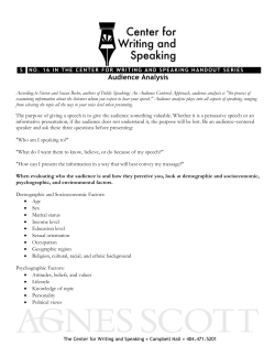 Audience Analysis - Agnes Scott College