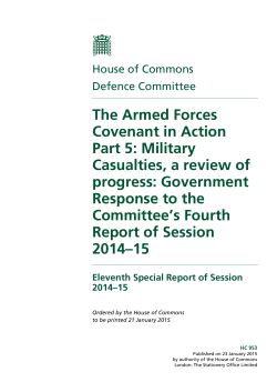 Military Casualties, a review of progress: Government Response