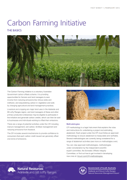 Carbon Farming Initiative - Natural Resources South Australia