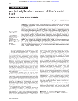 Ambient neighbourhood noise and children`s mental health