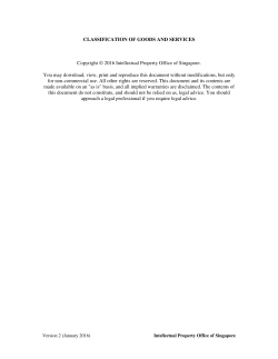 Classification of Goods and Services - Intellectual Property Office of