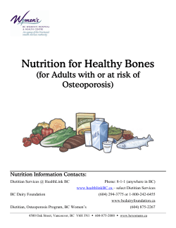 Nutrition for Healthy Bones