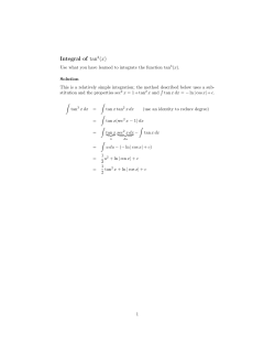 Integral of tan3(x) - MIT OpenCourseWare
