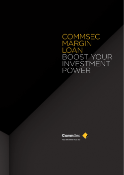 COMMSEC MARGIN LOAN BOOST YOUR INVESTMENT POWER