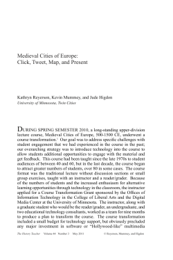 Medieval Cities of Europe: Click, Tweet, Map, and Present