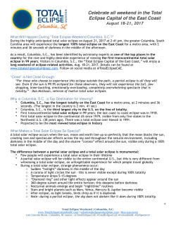 Eclipse Weekend Info Sheet - University of South Carolina