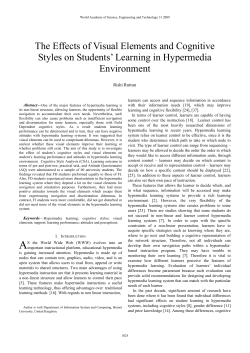 The Effects of Visual Elements and Cognitive Styles on