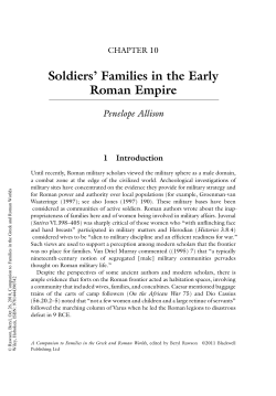 Soldiers` Families in the Early Roman Empire Penelope Allison