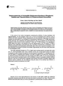 Diastereoselectivity in Nucleophilic Displacement Reactions at