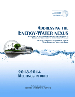 energy-water nexus - National Academy of Sciences