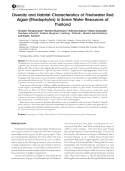 Diversity and Habitat Characteristics of Freshwater Red Algae