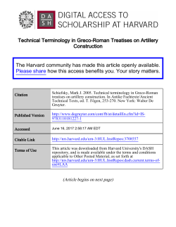 Technical Terminology in Greco-Roman Treatises on Artillery