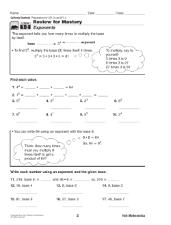 Review for Mastery 1-2