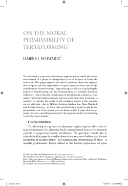 ON THE MORal PERMISSIbIlITy Of TERRafORMINg