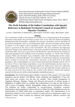The Sixth Schedule of the Indian Constitution with Special