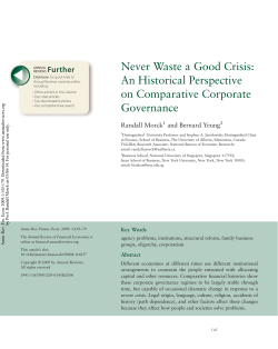 Never Waste a Good Crisis: An Historical