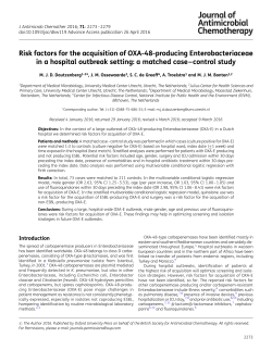 Risk factors for the acquisition of OXA-48