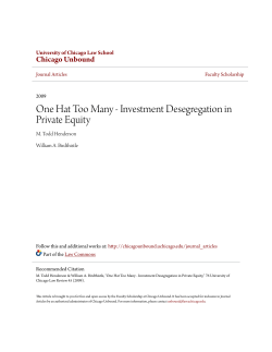 One Hat Too Many - Investment Desegregation in Private Equity