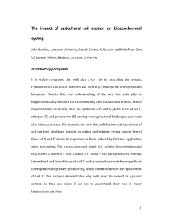 The impact of agricultural soil erosion on biogeochemical cycling