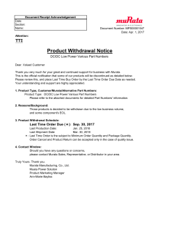 Product Withdrawal Notice