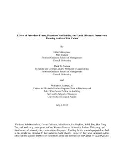 Effects of Procedure Frame, Procedure Verifiability, and Audit