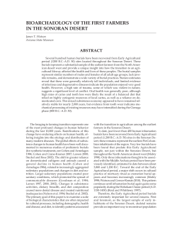 BIOARCHAEOLOGY OF THE FIRST FARMERS IN THE SONORAN