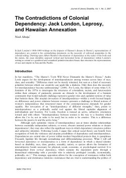 Jack London, Leprosy, and Hawaiian Annexation