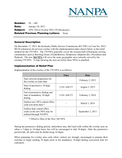 Number: PL &ndash; 449 Date: January 29, 2013 Subject: NPA 364 to