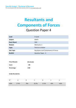 Resultants and Components of Forces