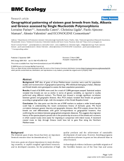 Geographical patterning of sixteen goat breeds from