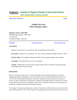 Finding Aid to the Edwin Fissinger Papers