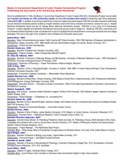 Blacks In Government Department of Labor Chapter Scholarship