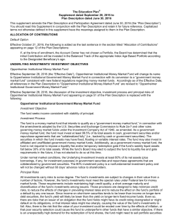 Plan Description and Participation Agreement