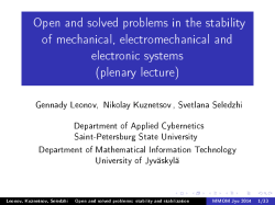 Open and solved problems in the stability of mechanical