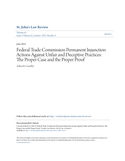 Federal Trade Commission Permanent Injunction Actions Against
