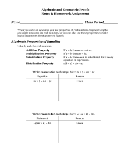 Algebraic Properties of Equality