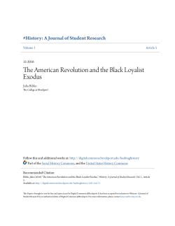 The American Revolution and the Black Loyalist Exodus